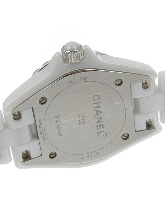 Chanel Diamond White Ceramic Quartz Analog Watch with Shell Dial main image 5